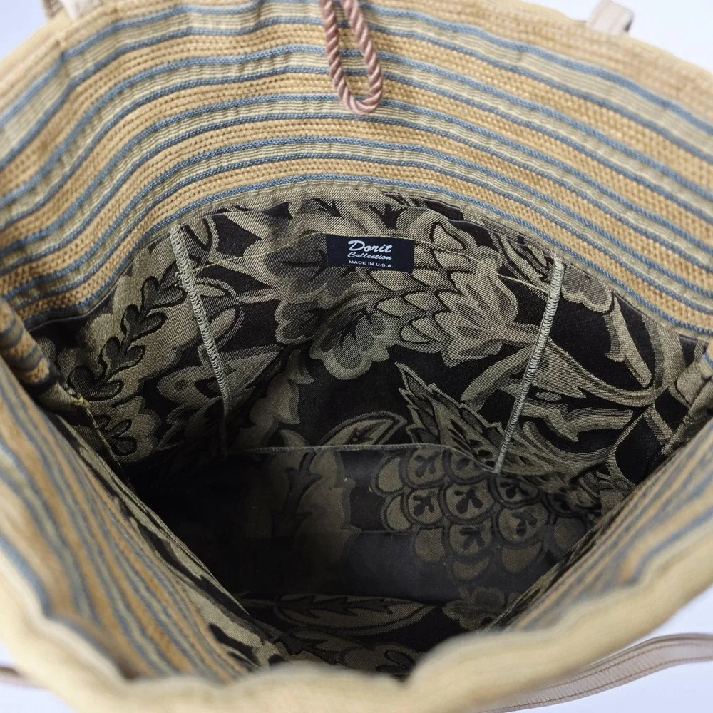 Dorit‎ Collection Tote Bag Womens Large Embroidered Beaded Asian Art Purse USA